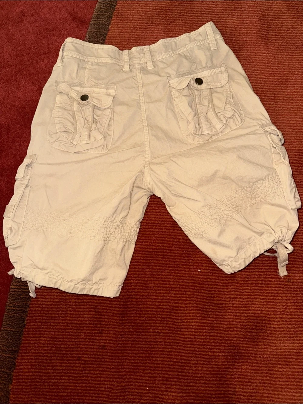 Women's Light Beige Cargo Bermuda Shorts with Utility Pockets
